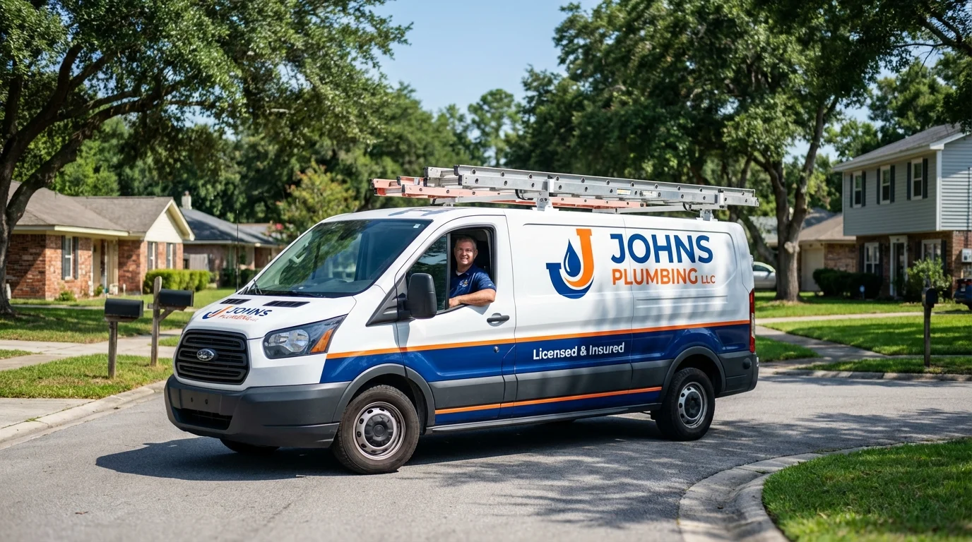 Johns Plumbing LLC service van in South Saint Paul, MN