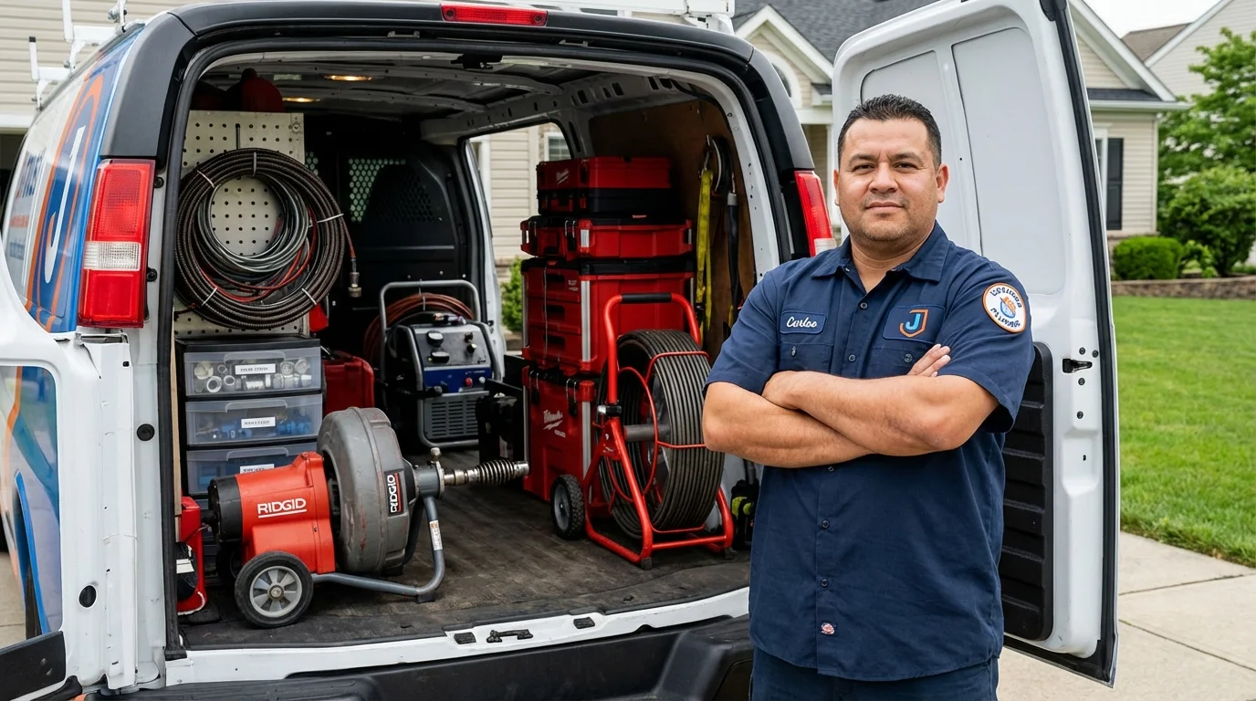 Professional drain cleaning equipment and Johns Plumbing LLC plumber in South Saint Paul