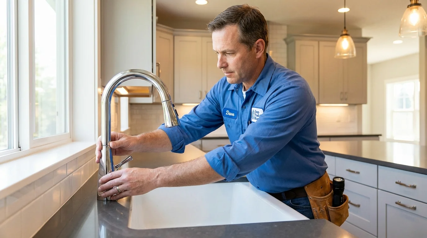 Kitchen faucet installation by Johns Plumbing LLC in South Saint Paul